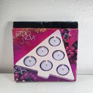 Studio Nova Christmas Tree Tealight Candle Holder Gold  Festive 8.5" x 8.5"